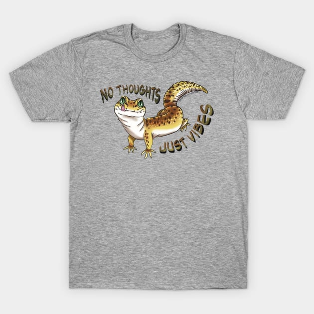 No thoughts just vibes leopard gecko T-Shirt by Nina Bolen's Fantastical Creatures